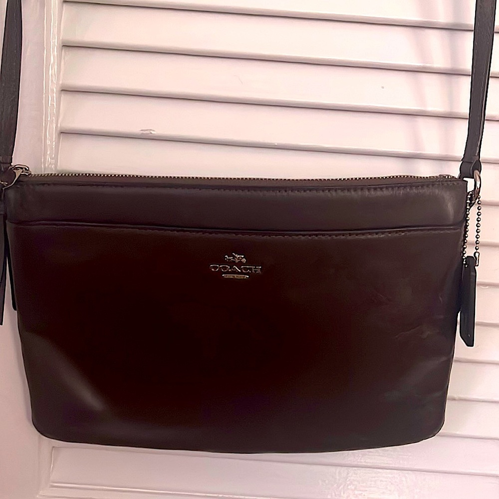 Coach Vintage Brown Leather Crossbody Shoulder Bag